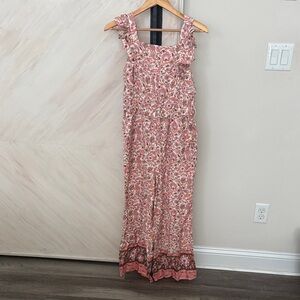 LOFT Vibrant Pink and Orange Floral Top